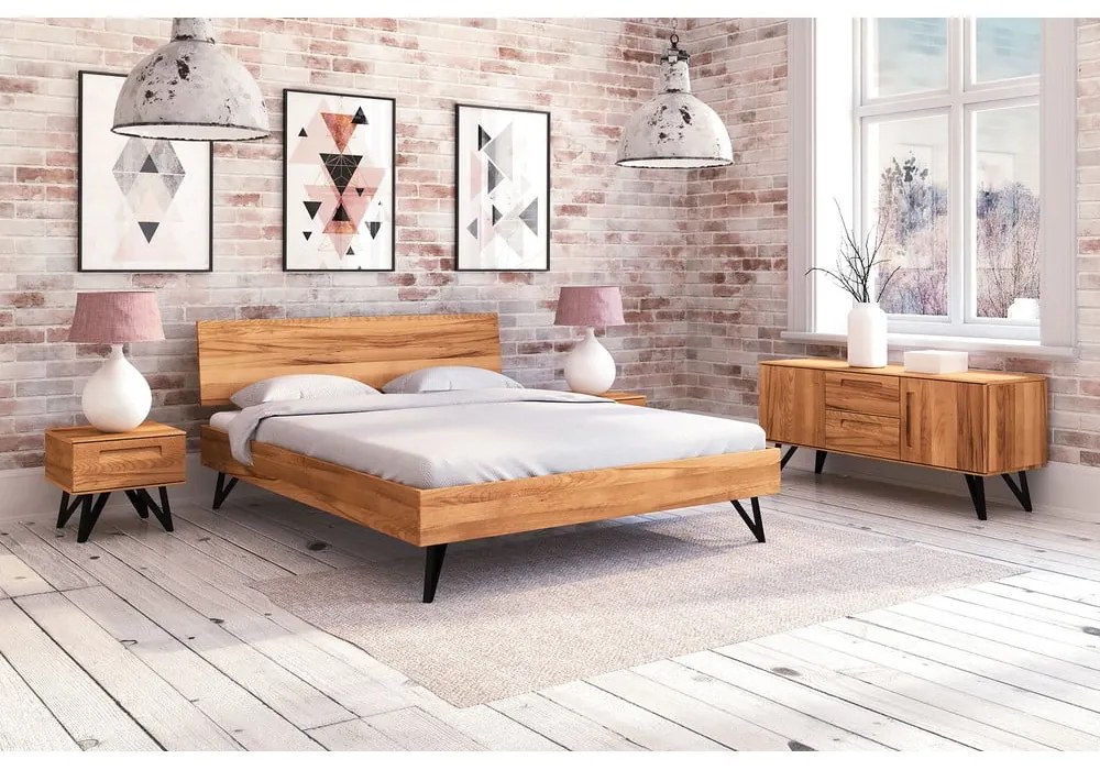 Letto matrimoniale in rovere 140x200 cm Golo 2 - The Beds