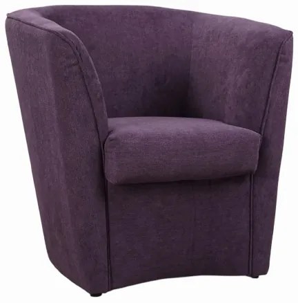 Poltrona viola in tessuto antimacchia con seduta imbottita