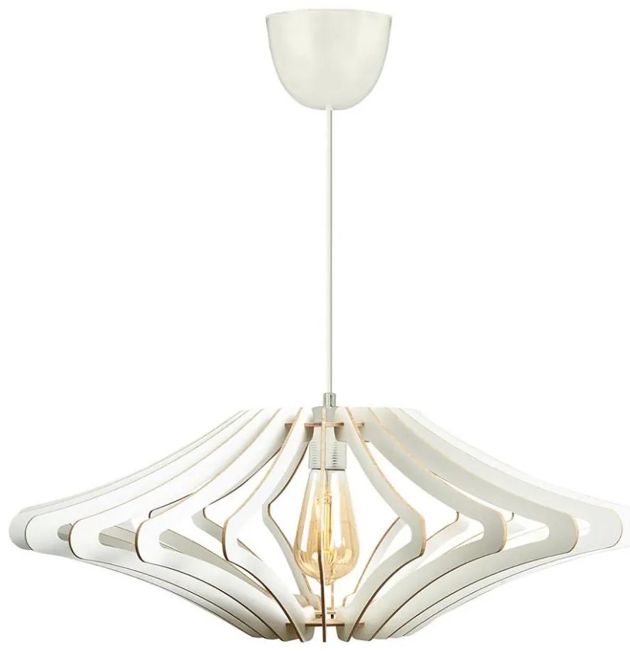 Lampadario a sospensione con filo 1xE27/60W/230V bianco diametro 47 cm bianco