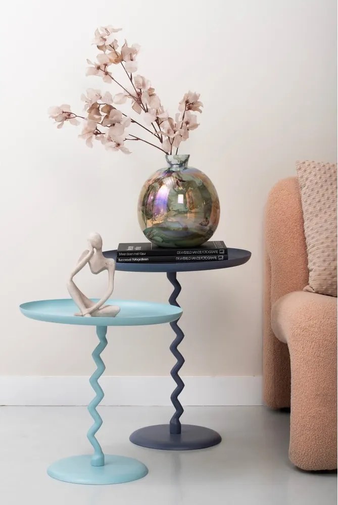 Tavolino rotondo in metallo ø 44 cm Zig Zag – Leitmotiv