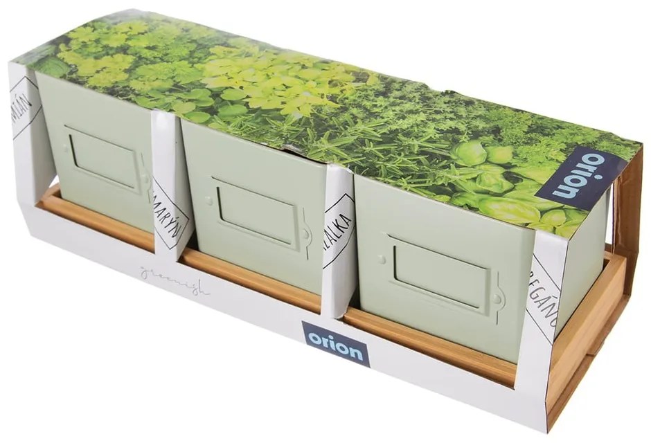 Set di vasi in metallo per erbe aromatiche 3 pz Greenish - Orion