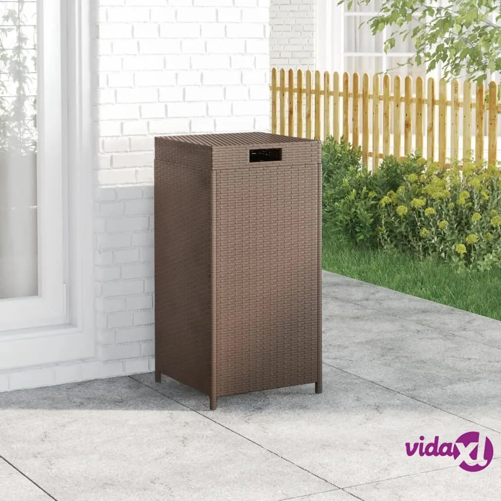 vidaXL Pattumiera Marrone 40x40x80 cm in Polyrattan