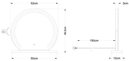 Globo 84038 - Specchio LED dimmerabile con retroilluminazione RIVAS LED/10W/230V 12x48,5 cm