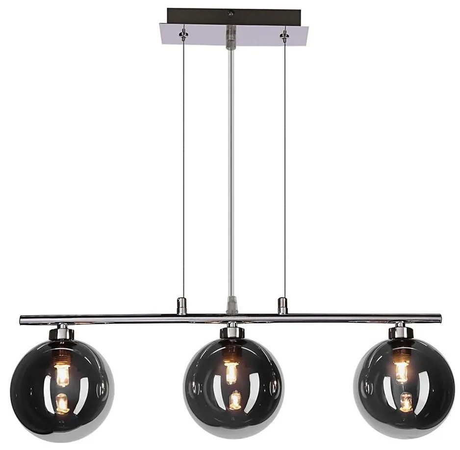 Lampadario a sospensione su cavo SOMUL 3xG9/20W/230V nero fumé