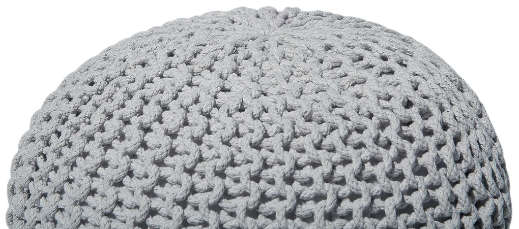 Pouf cotone grigio chiaro 50 x 35 cm CONRAD 