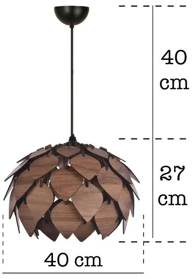 Lampadario a sospensione con filo 1xE27/40W/230V marrone