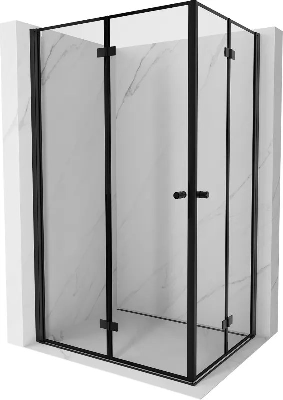 Mexen Mist-F Duo cabina doccia pieghevole sinistra 110 x 90 cm, cornice nera, nero - 8A6-110L-090P-70-70