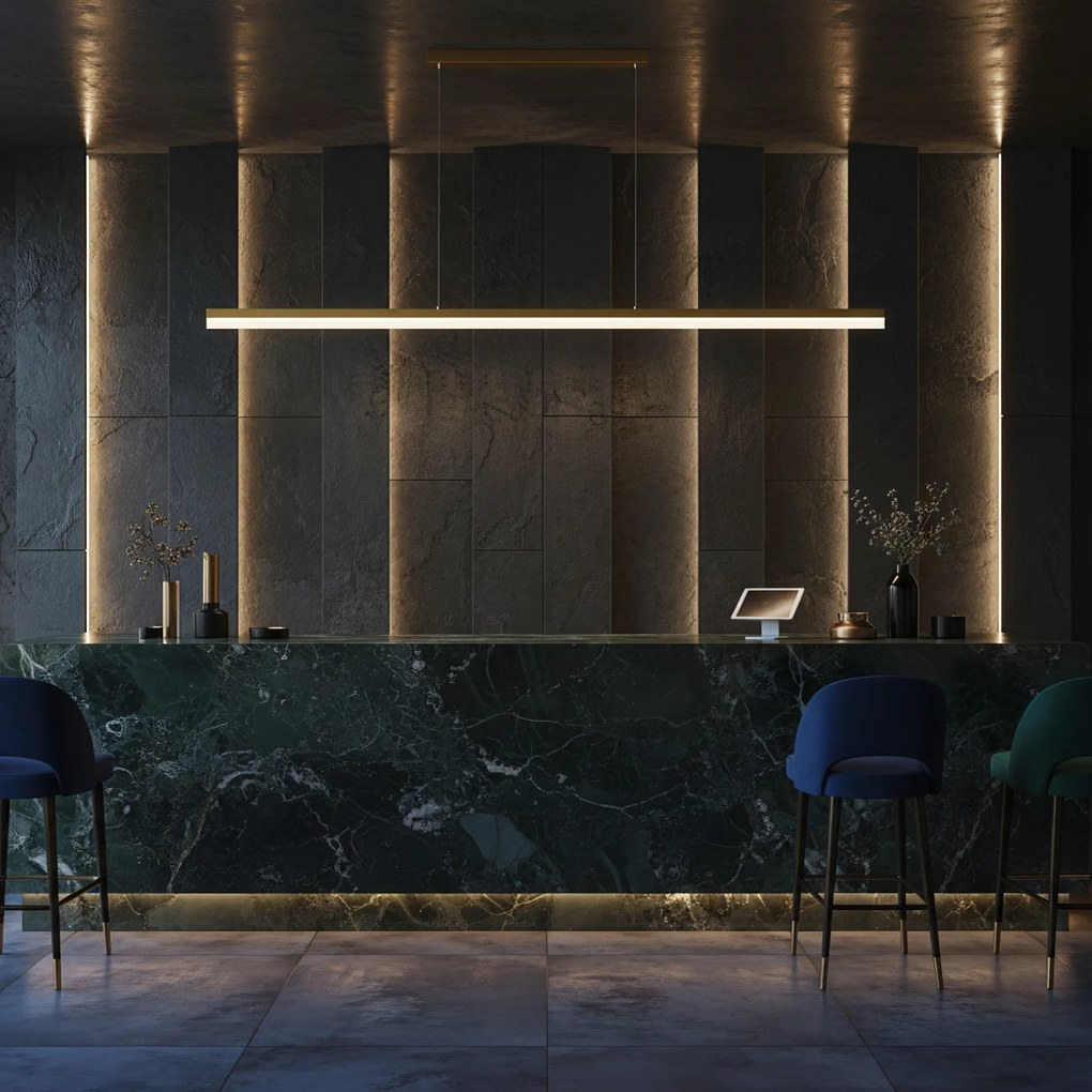 Lampada da soffitto LED APP1697-CP 200 cm Brush Gold