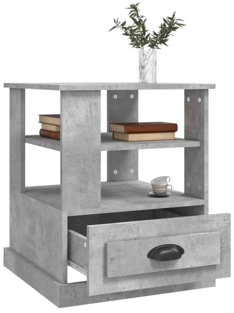 Tavolino grigio cemento 50x50x60 cm in legno multistrato