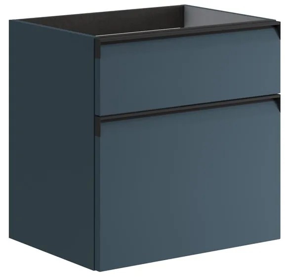 Mobile da bagno sotto lavabo Fusion blu opaco L 59.5 x H 60 x P 45.5 cm 2 cassetti, lavabo non incluso