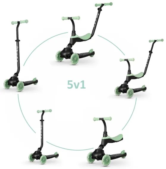 QPlay - Per bambini scooter 5in1 SEMA verde