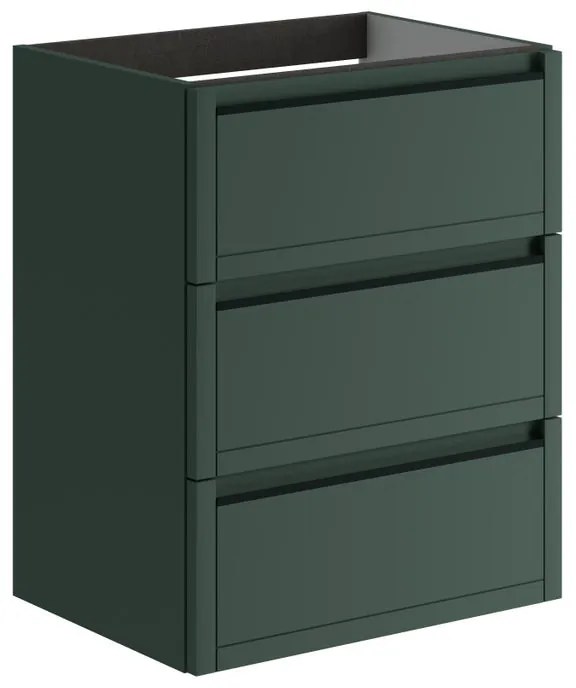 Mobile da bagno sotto lavabo TRATTO verde opaco L 59.5 x H 78 x P 45.5 cm 3 cassetti, lavabo non incluso