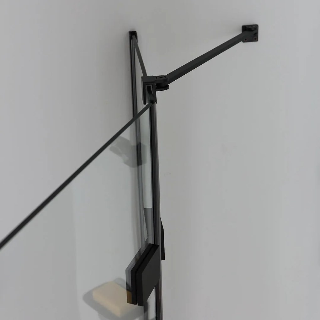 Box Doccia Nero Opaco 70X70 Con Ante Battenti Senza Telaio | Lion