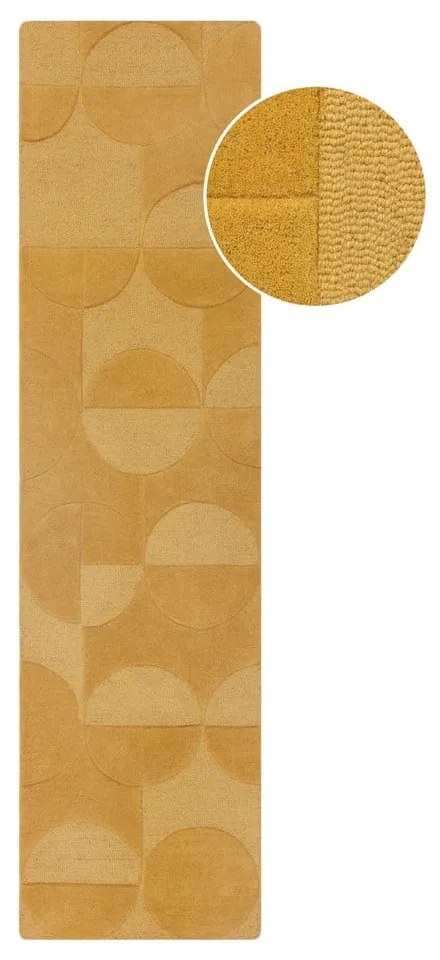 Tappeto giallo ocra in lana 60x230 cm Gigi - Flair Rugs