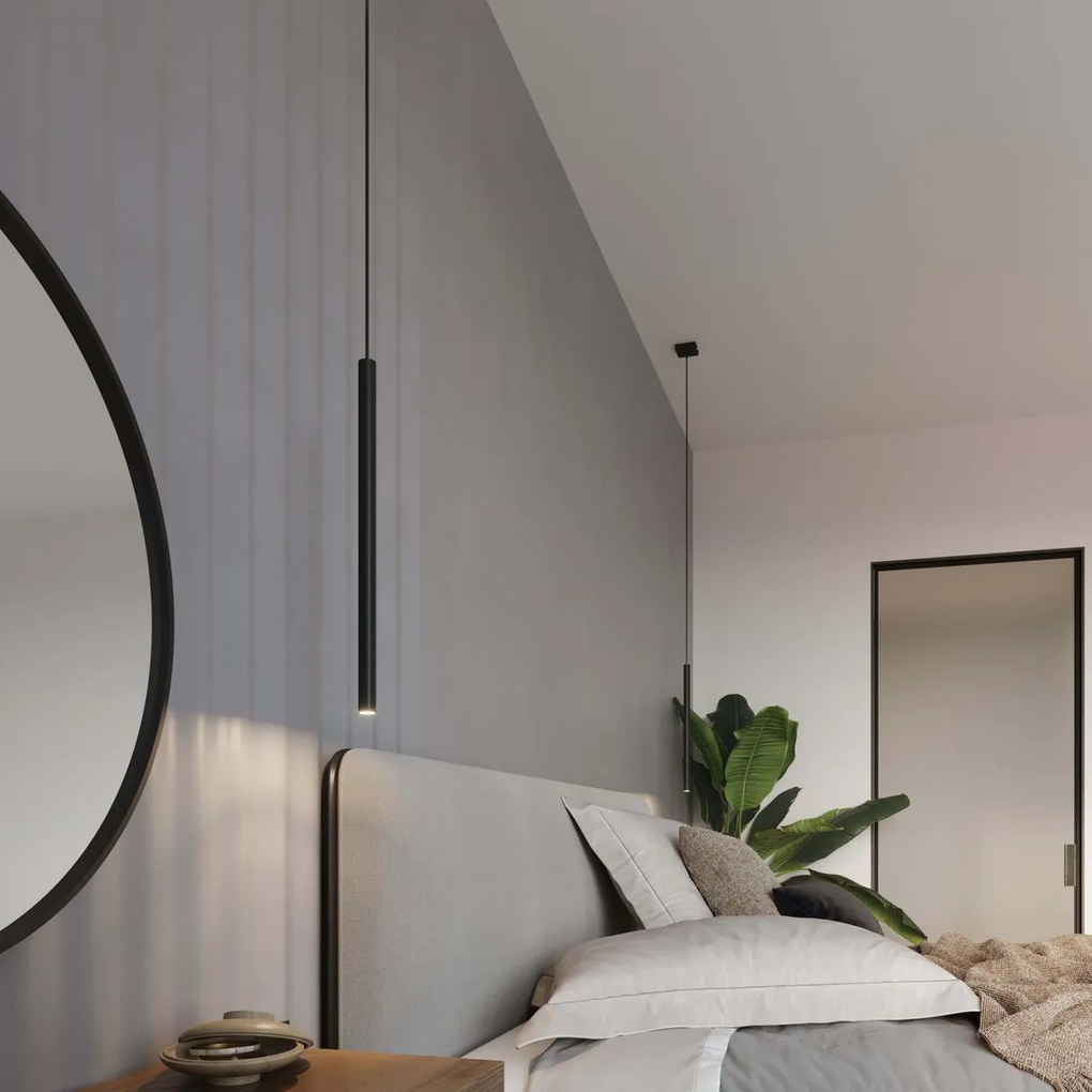 Lampadario in Acciaio a Sospensione PASTELO 1 G9 Nero da Interno