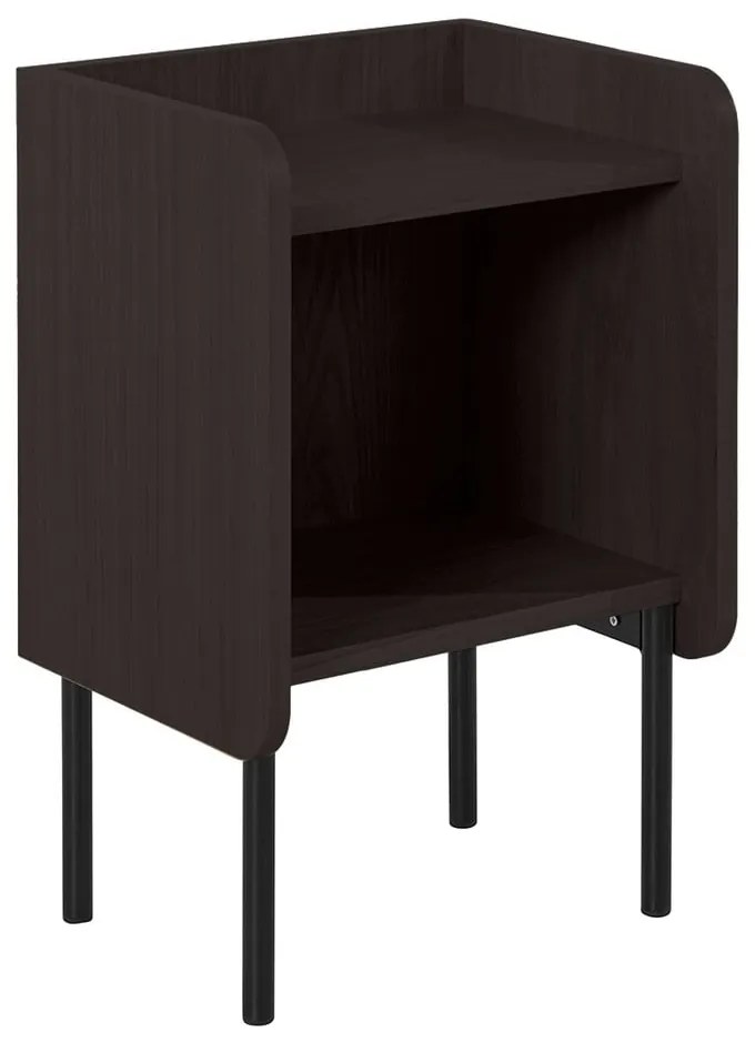 Comodino nero in rovere con ripiani Wrap - Bonami Selection