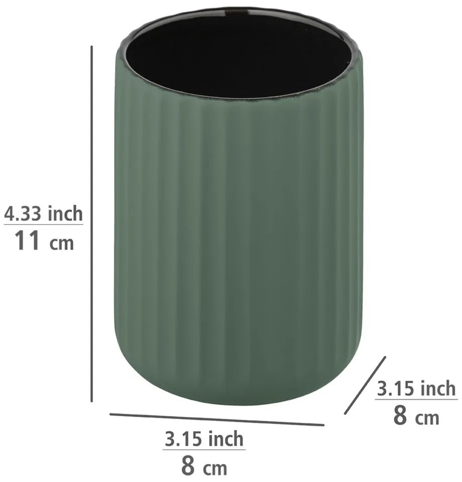 Tazza in ceramica verde per spazzolini da denti Belluno - Wenko