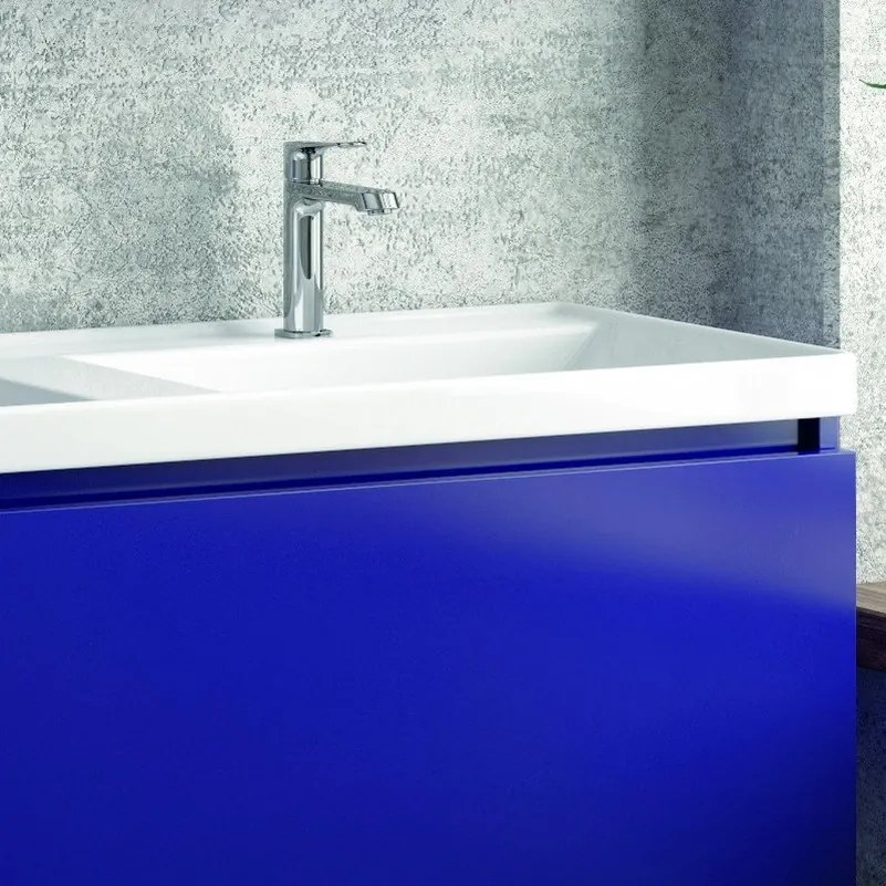 Composizione bagno sospesa 120cm mobile lavabo doppio colonna specchio e pensile - KAMALU
