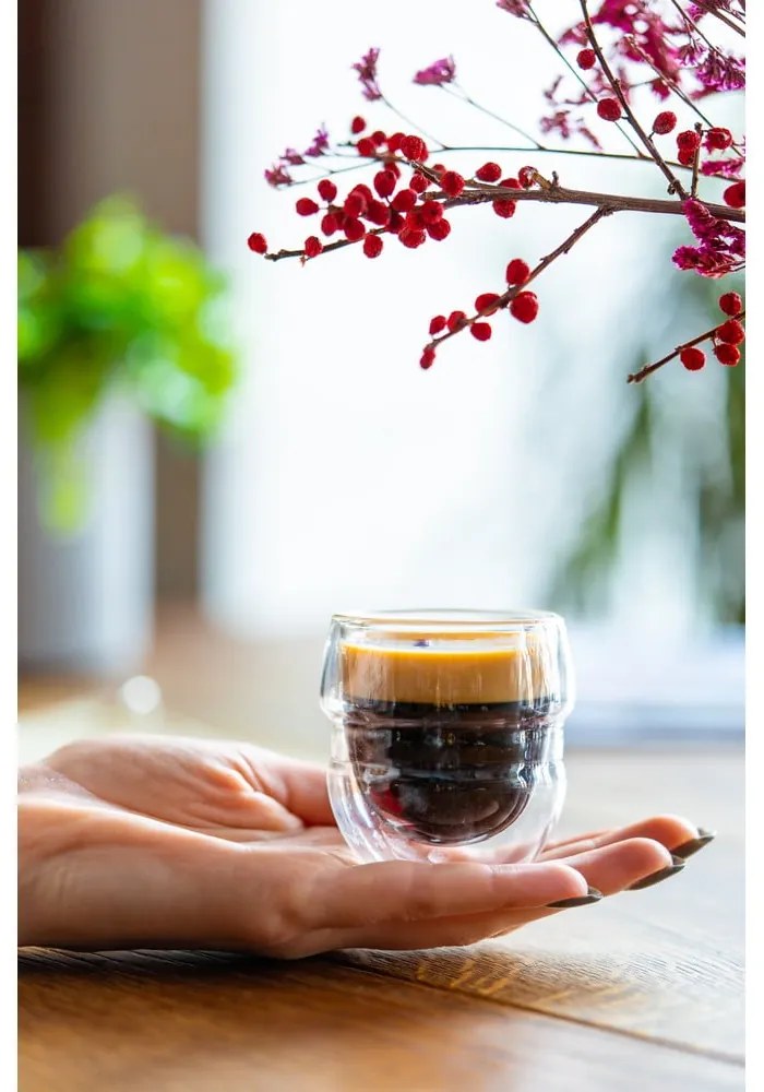 Tazzine in set per espresso/con parete doppia in vetro 2 pz 70 ml Sferico – Vialli Design