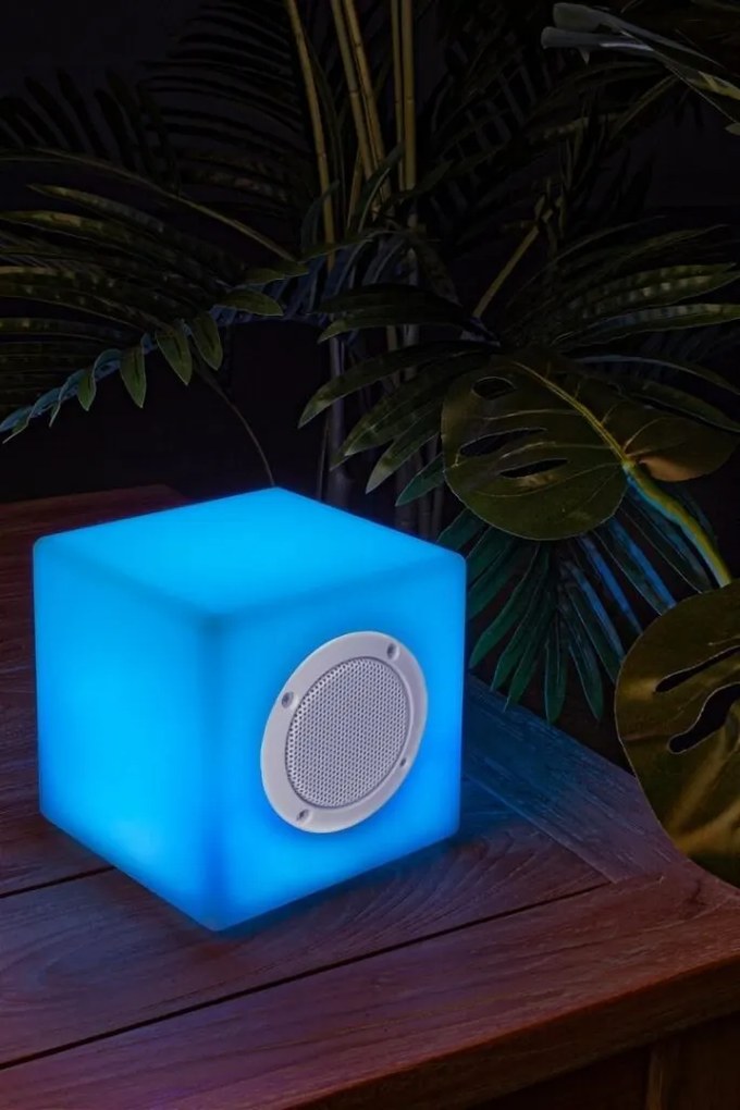 Lampada CUBO a LED con speaker 15&#215;15 cm