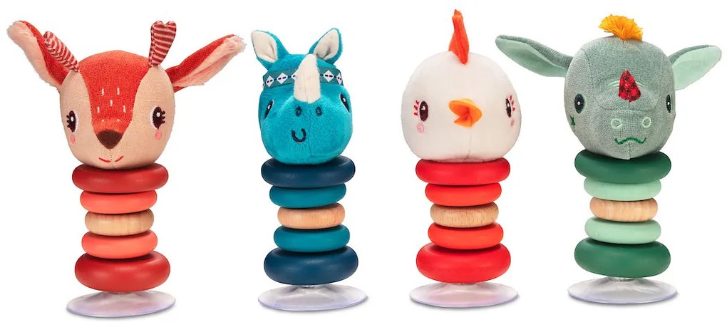 Lilliputiens - Sonaglio oscillante con ventosa - Rinoceronte Marius