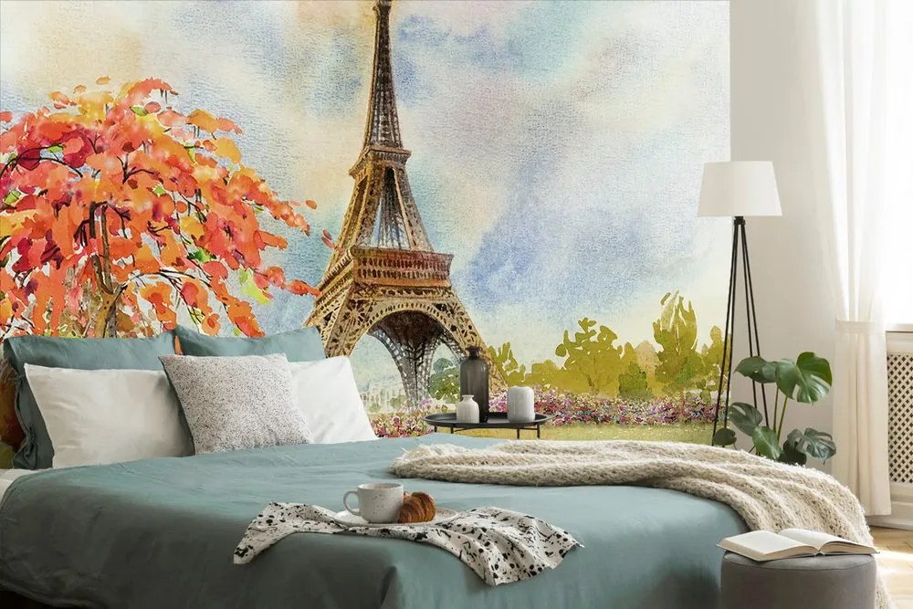 Carta da parati – Torre Eiffel in colori pastello
