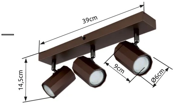 Globo 57919-3 - Faretto JAMES 3xGU10/25W/230V