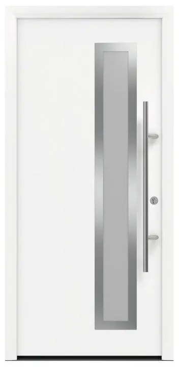 Portoncino d'ingresso HORMANN Iso Pro Secur 730s con vetro L 90 x H 210 cm in acciaio bianco, apertura tirare a sinistra