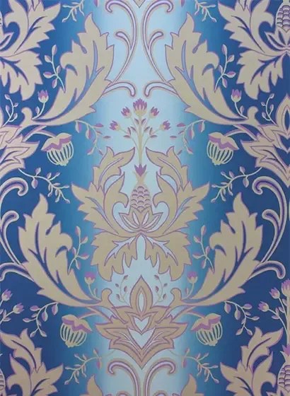 Matthew Williamson Carta da parati Viceroy - Blue/ Lilac/ Gilver