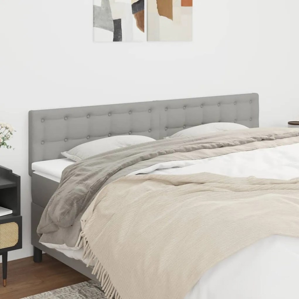 Testiera 2 Pz Grigio Chiaro 80x5x78/88 Cm İn Tessuto /