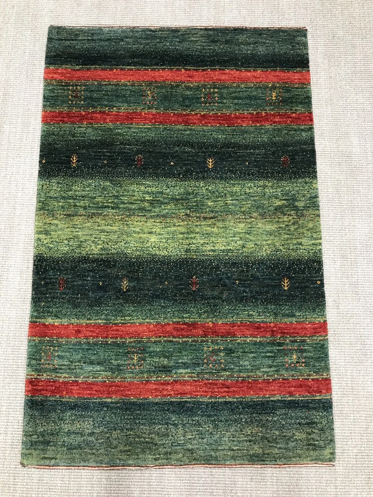 Loribaft Tappeto persiano 90x140 Verde (Iran) Annodato A Mano