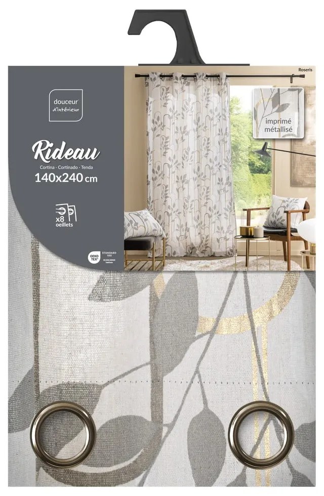 Tenda grigia 140x240 cm Roseris – douceur d'intérieur