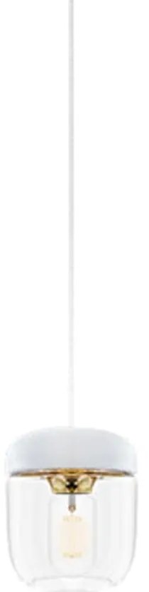 Paralume bianco con attacco Acorn color oro, ⌀ 14 cm - UMAGE