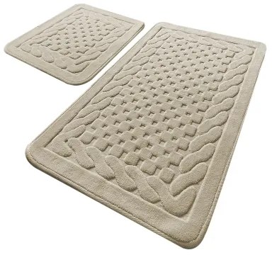 SET 2x Tappeto bagno BAMBI 60x100 cm beige