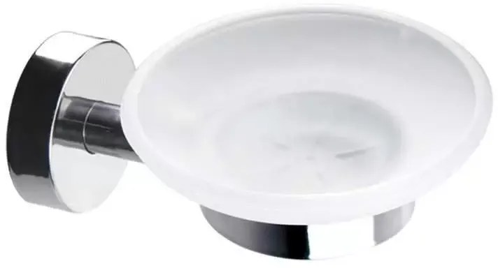 Kamalu - Portasapone vetro e acciaio inox lucido installazione a muro | MIRA-C