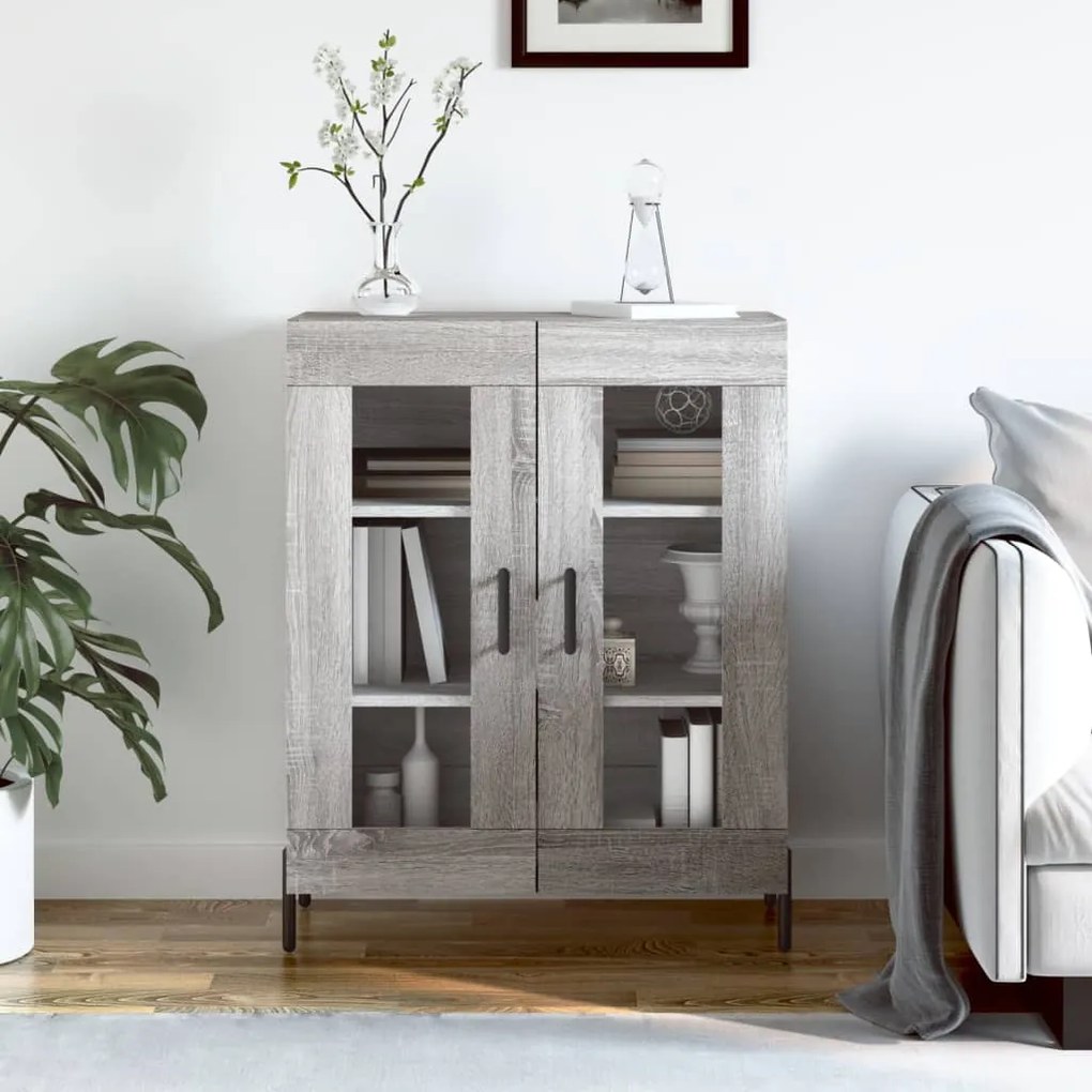 Credenza grigio sonoma 69,5x34x90 cm in legno multistrato