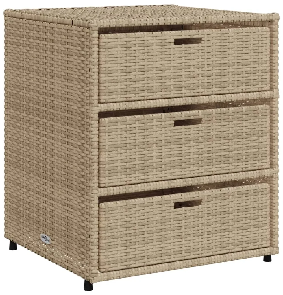 Armadietto portaoggetti da giardino beige 55x59x69cm polyrattan