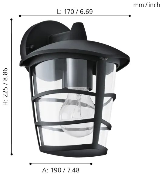 Eglo 93098 - Applique a LED da esterno ALORIA 1xE27/8,5W/230V