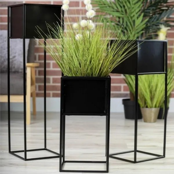 Portafiori 50x24 cm nero