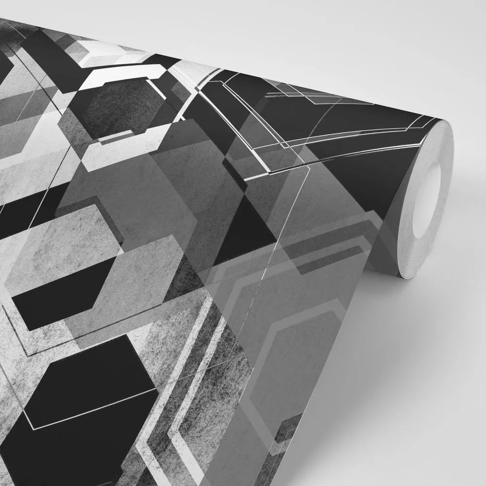Carta da parati autoadesiva – Geometria in bianco e nero