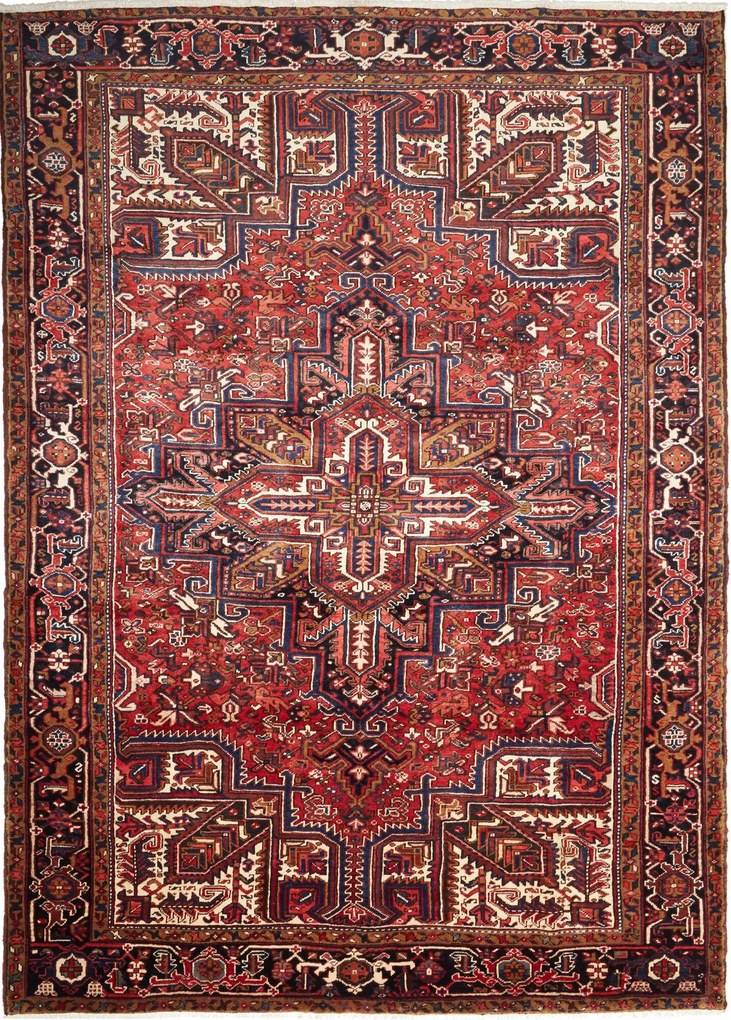 Heriz Tappeto persiano 340 x 240 Rosso (Iran) Annodato A Mano