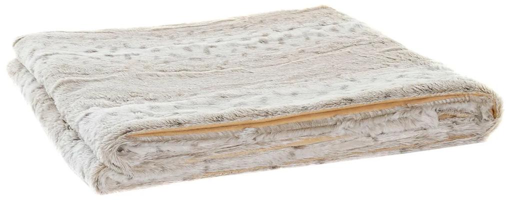 Coperta DKD Home Decor Selvaggio Beige Bianco (130 x 170 x 2 cm)