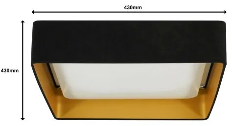 Brilagi - Lampada LED dimmerabile VELVET SQUARE LED/24W/230V + telecomando, nero