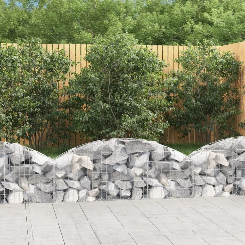 Cesto Gabbione Ad Arco 150x30x40/60 Cm Ferro Zincato /