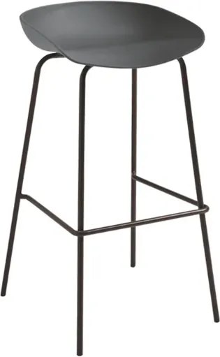 Sgabello in polipropilene Grigio Scuro con struttura in metallo - AGE 2 pezzi