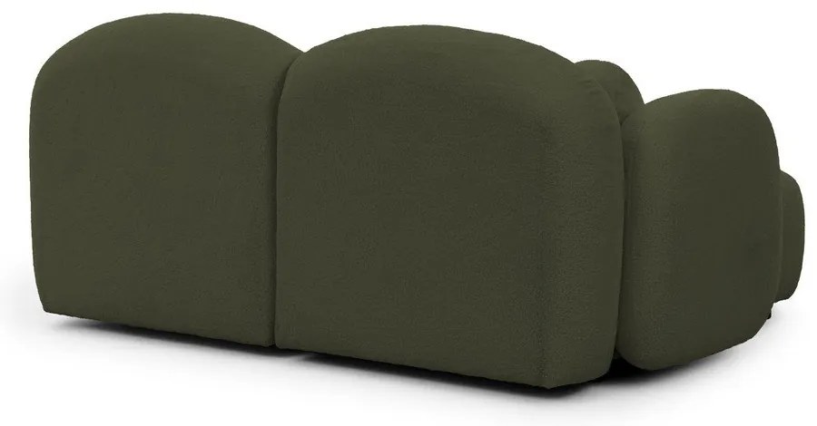 Divano angolare verde (con penisola a sinistra/con chaise lounge) con rivestimento in bouclé Orbit – Ropez