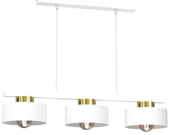 Lampadario a sospensione con filo MARTI 3xE27/15W/230V bianco/oro