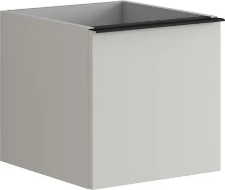 Cassettiera Pixel con 2 cassetti (1 interno) frontale Plain laccato opaco Beige Greige e maniglia alluminio nero opaco L.40 H.40 P.45,5 cm.