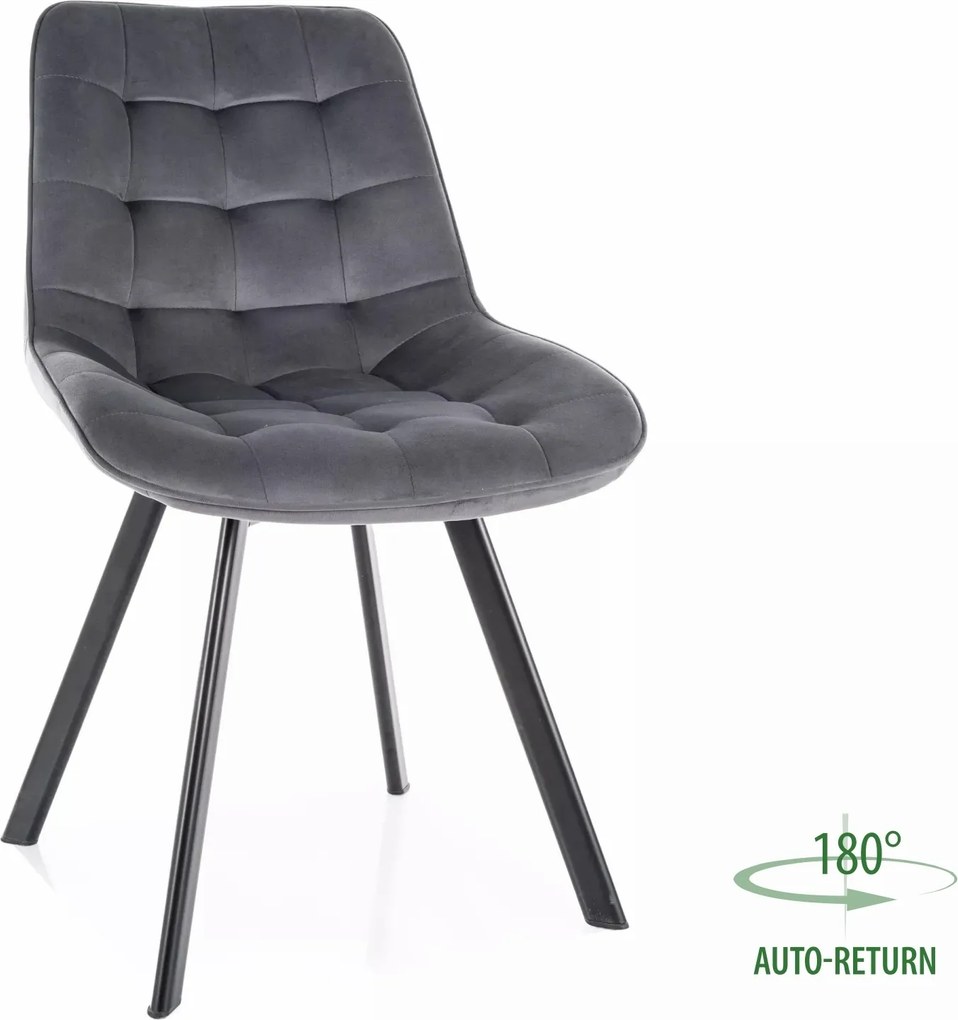 Sedia Monti Velvet in velluto grigio – 51x44x88 cm