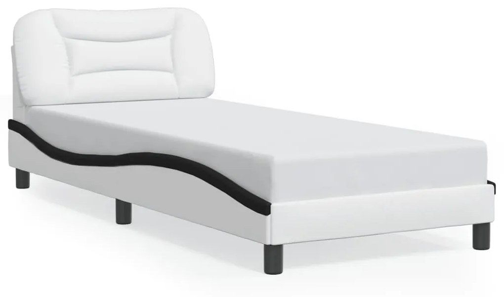 Giroletto Con Luci Led Bianco E Nero 90x200 Cm İn Similpelle /